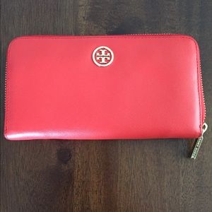 Tory Burch Red Leather Wallet
